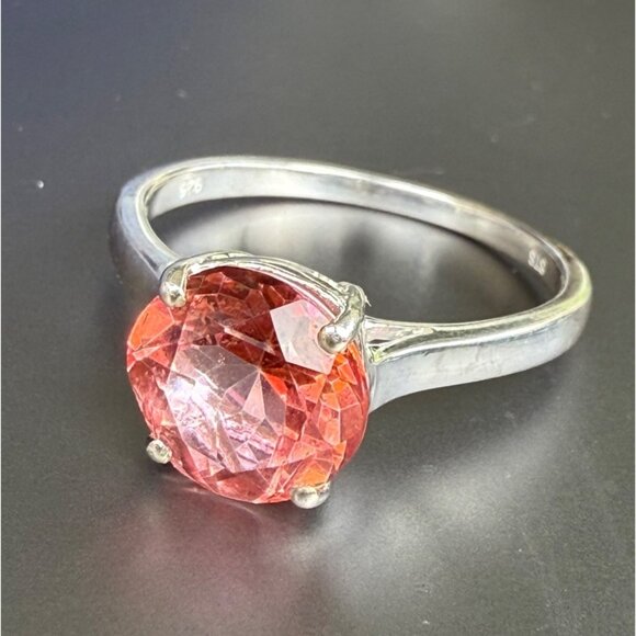 Orange Topaz Sterling Silver Ring 925 Oval Cut 10 - Picture 1 of 6